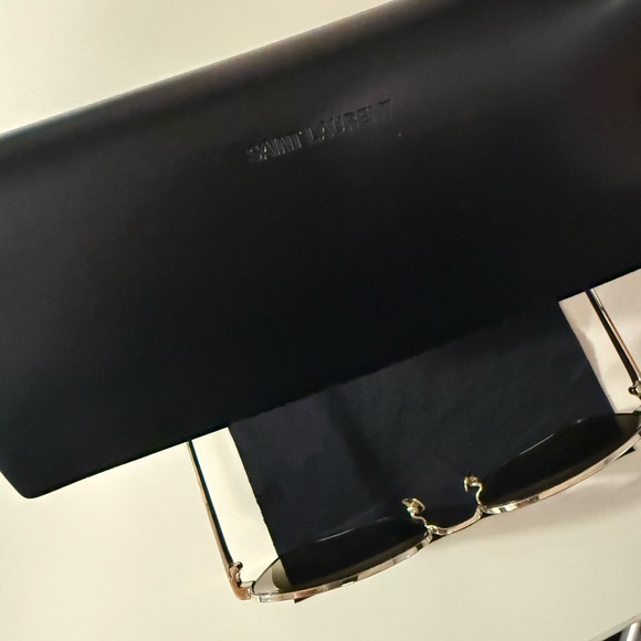 Saint Laurent Black Aviator Sunglasses - Picture 6 of 9